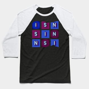 Sin - white letters in blue and red boxes, tender paper Baseball T-Shirt